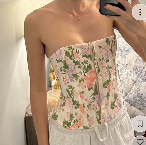Zara Multicolor Floral Corset Top - Picture 7 of 15